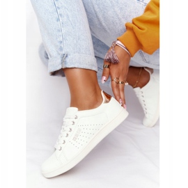 Dámské kožené tenisky Big Star DD274583 v bílé mědi bílý zlatý 2 Dámské kožené tenisky Big Star DD274583 v bílé mědi bílý zlatý 2