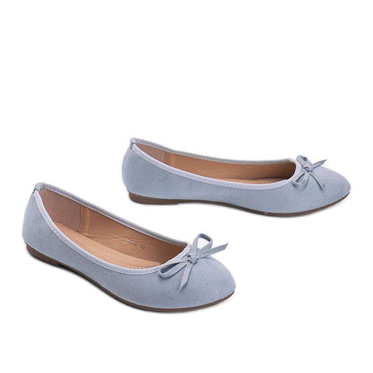 Modré balerínky Angelina s mašlí modrý 1