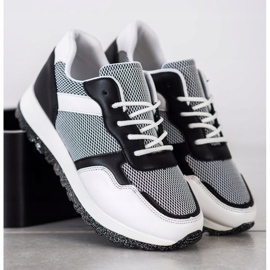 Bestelle Tenisky s třpytivou platformou bílý černý 2