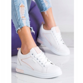 SHELOVET Bílé boty se skrytým klínem bílý 1 SHELOVET Bílé boty se skrytým klínem bílý 1