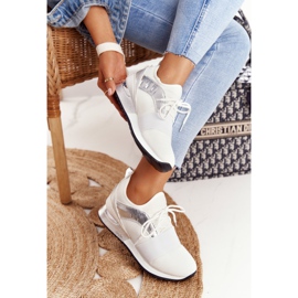 FB2 Dámská sportovní obuv Tenisky bílá a stříbrná Netta bílý stříbrný 1