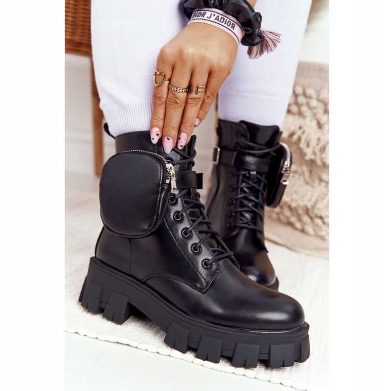 PS1 Černé dělnické boty na platformě Černá sobota černý 2