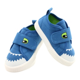 News Dětské tenisky na suchý zip Crocodile 21DZ26-3923 Blue modrý modrý 4