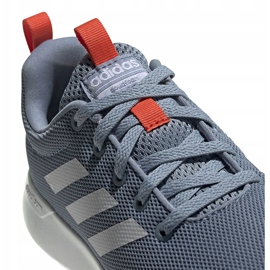 Šedá běžecká obuv Adidas Lite Racer Cln K FV9607 bílý modrý pomerančový 3