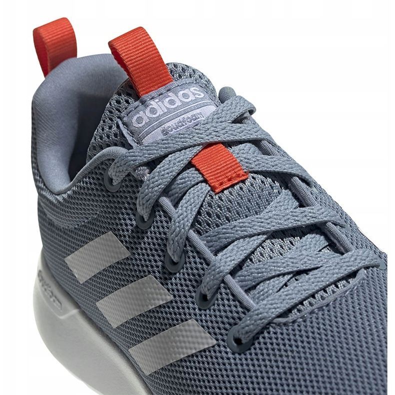 Šedá běžecká obuv Adidas Lite Racer Cln K FV9607 bílý modrý pomerančový 3