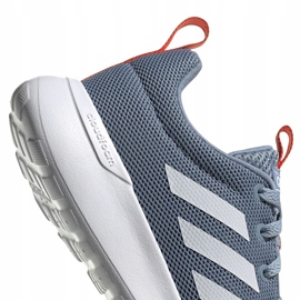 Šedá běžecká obuv Adidas Lite Racer Cln K FV9607 bílý modrý pomerančový 4