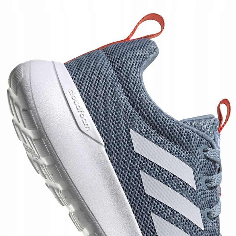 Šedá běžecká obuv Adidas Lite Racer Cln K FV9607 bílý modrý pomerančový 4