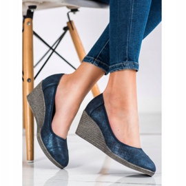 Goodin Námořnická modrá klínová čerpadla 1