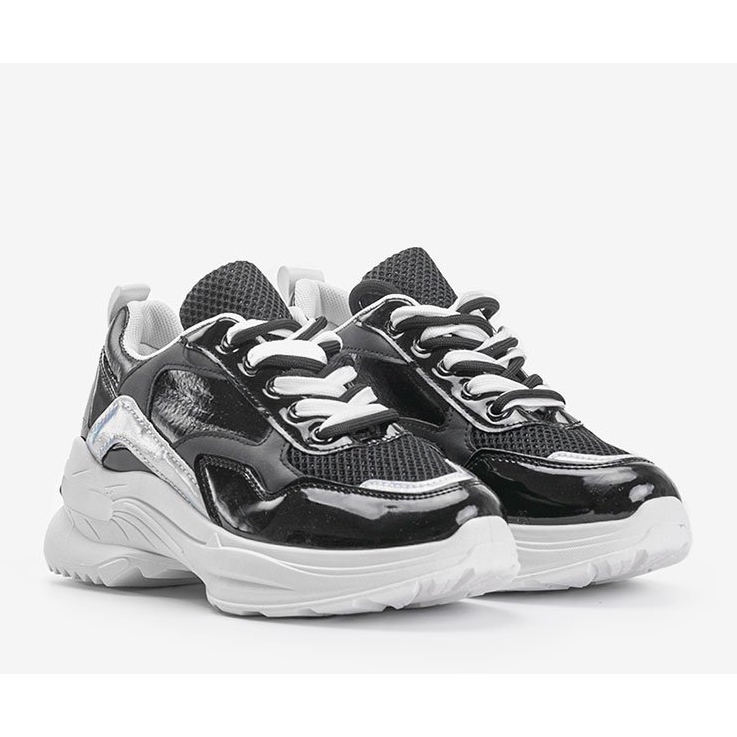 Černé tenisky s holografickými vložkami Karlie černá 1