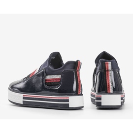 Tmavě modré lakované trenéry Kaitlynn modrý 1