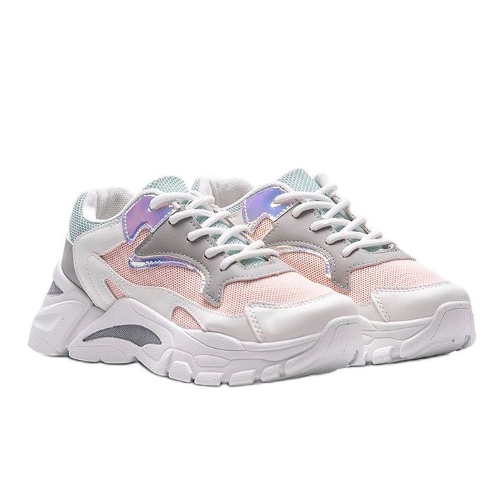 Bílé a růžové tenisky Lesly bílý 1