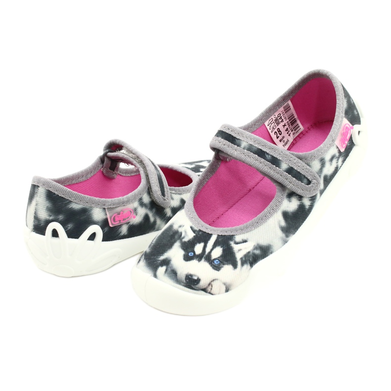 Dětské pantofle Befado 114x440 barevné s aplikací pro psy bílý 4 Dětské pantofle Befado 114x440 barevné s aplikací pro psy bílý 4