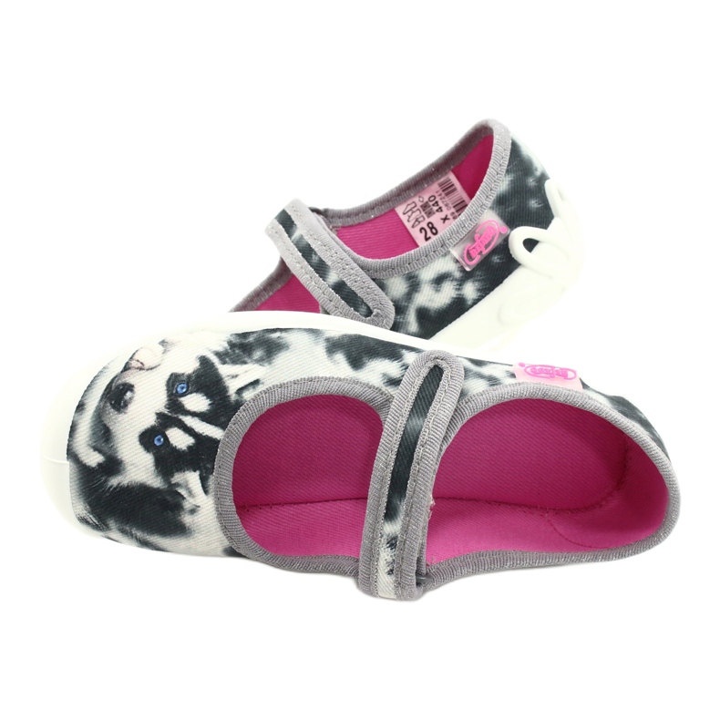 Dětské pantofle Befado 114x440 barevné s aplikací pro psy bílý 5 Dětské pantofle Befado 114x440 barevné s aplikací pro psy bílý 5