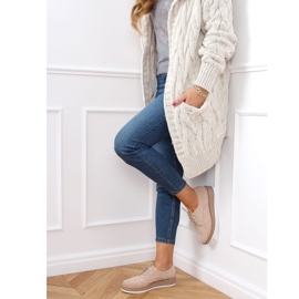 Dámské šněrovací mokasíny béžové 8988-45 Béžové béžový 1