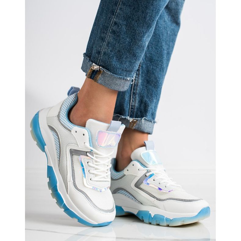 Ideal Shoes Tenisky s třpytivou vložkou bílý vícebarevný 2