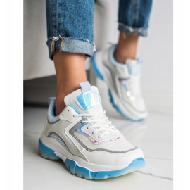 Ideal Shoes Tenisky s třpytivou vložkou bílý vícebarevný 1