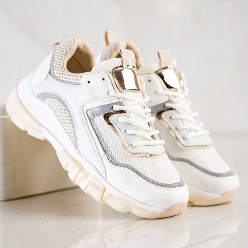 Ideal Shoes Tenisky s třpytivou vložkou bílý vícebarevný 2