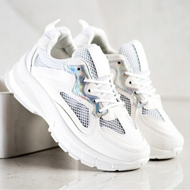 SHELOVET Bílé tenisky na platformě bílý 2