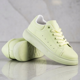 SHELOVET Zelené tenisky na platformě zelená 2