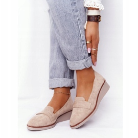 Elegantní klínové boty Vinceza 10599 Suede Beige béžový 1