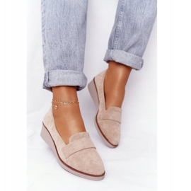 Elegantní klínové boty Vinceza 10599 Suede Beige béžový 2