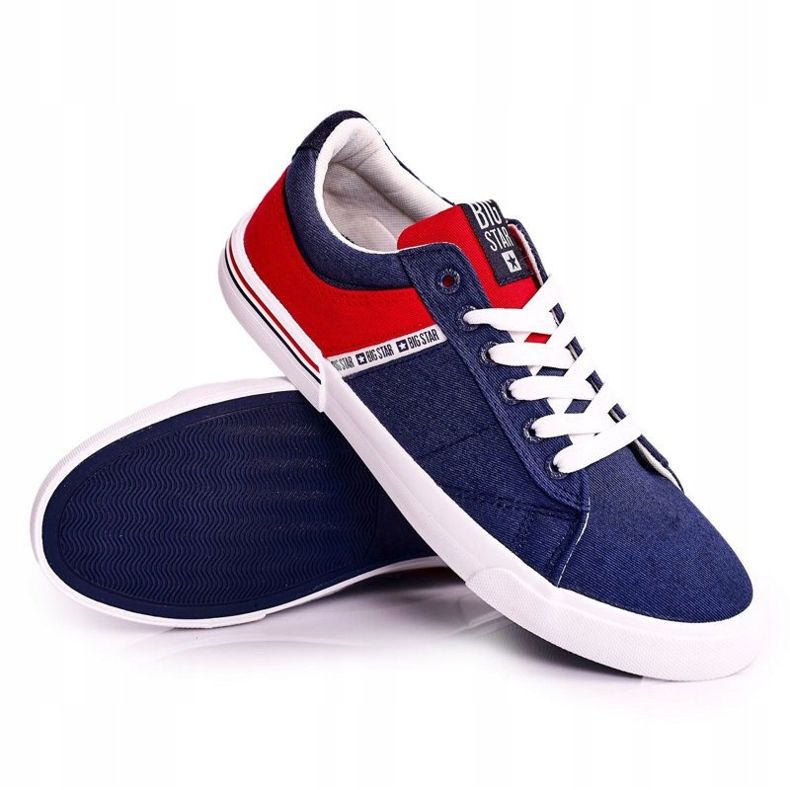Pánské tenisky Big Star FF174137 Navy Blue-Red červené námořnická modrá 2