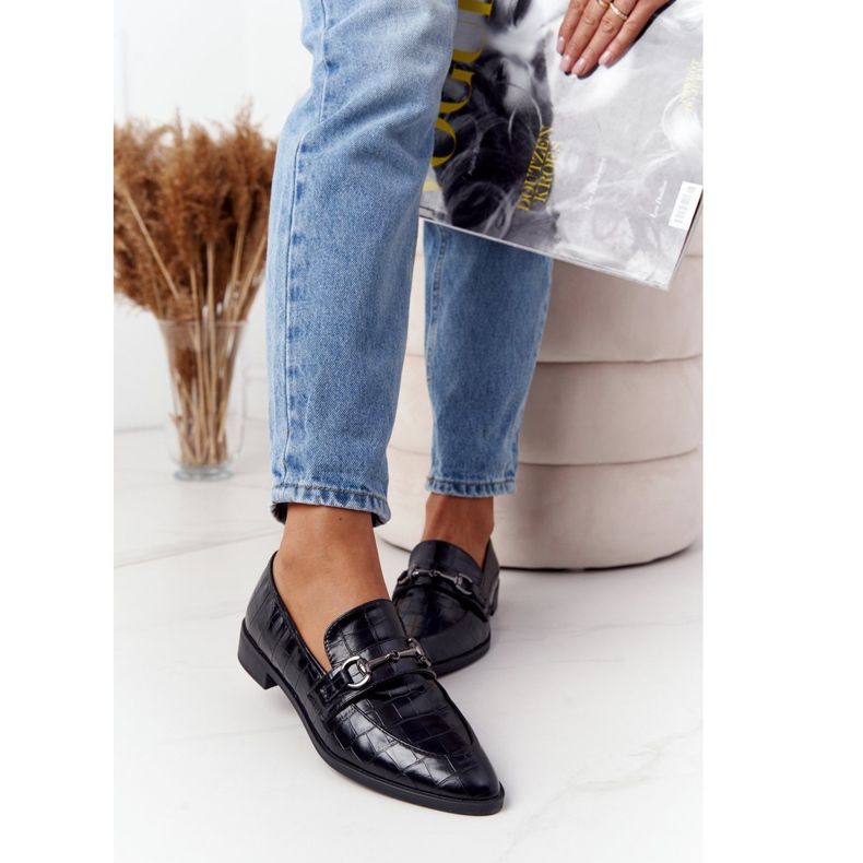 S.Barski Elegantní dámské mokasíny od S. Bararski Black černý 1