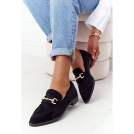 S.Barski Elegantní dámské mokasíny S. Barski Suede Black černý 1