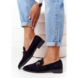 S.Barski Elegantní dámské mokasíny S. Barski Suede Black černý 2