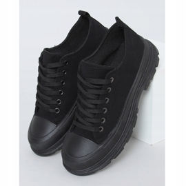 Černé dámské tenisky (černá podrážka) LA122 Allblack černý 1