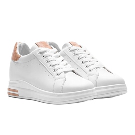 Bílé tenisky na skrytém klínu Halle béžový bílý 1 Bílé tenisky na skrytém klínu Halle béžový bílý 1