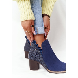 Dámské kožené kozačky na vysokém podpatku Maciejka Navy blue 04833-17 námořnická modrá 1 Dámské kožené kozačky na vysokém podpatku Maciejka Navy blue 04833-17 námořnická modrá 1