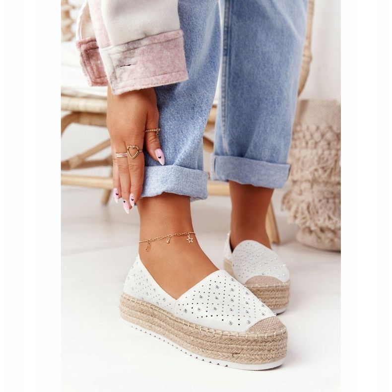 S.Barski Espadrilky na platformě Straw S. Bararski White bílý 2