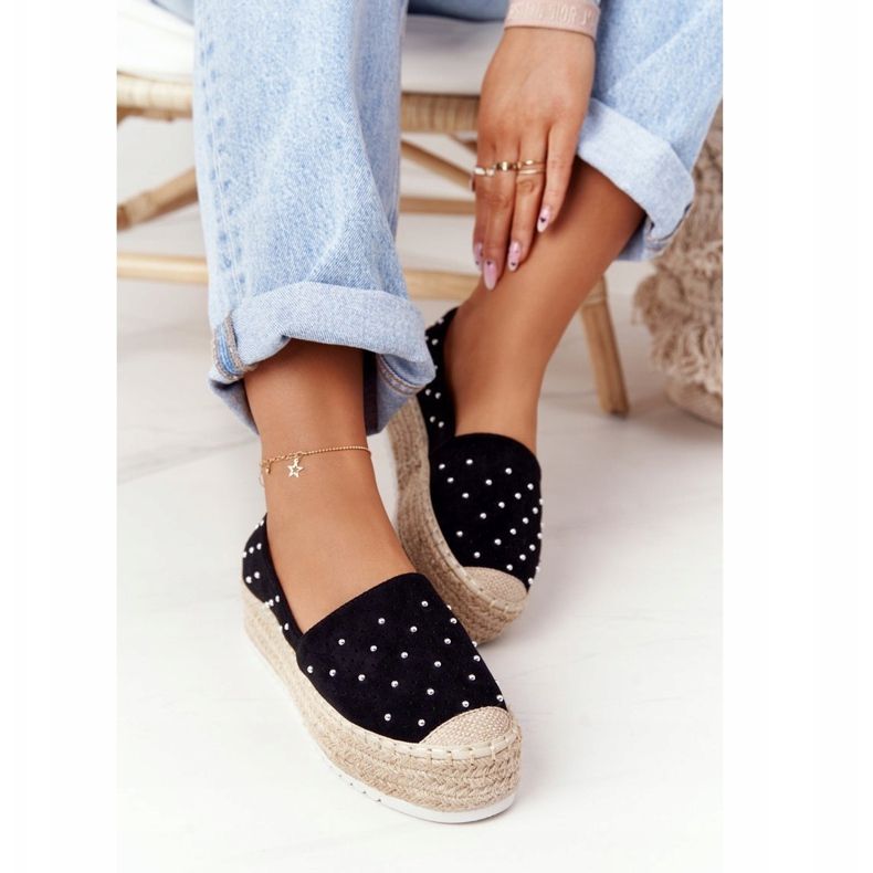 S.Barski Espadrilky na platformě Straw S. Bararski Black černá 2