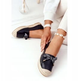 S.Barski Black S. Barski Espadrilles On Straw Sole černá 1