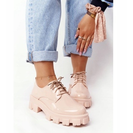 PS1 Dámské oxfordky na platformě Nude Imogen béžový růžový 1