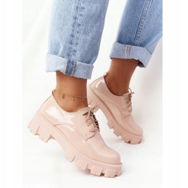 PS1 Dámské oxfordky na platformě Nude Imogen béžový růžový 2