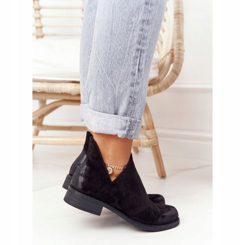 PS1 Černé dámské kozačky Hillary s výřezy černá 2