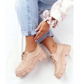 PS1 Dámské semišové boty na platformě Nude Imogen béžový růžový 1