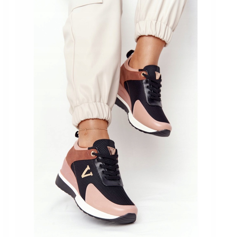 Klínové tenisky Vinceza 10590 černo-růžové černý růžový 2