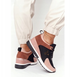 Klínové tenisky Vinceza 10590 černo-růžové černá růžový 1