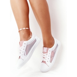 Dámské tenisky se síťovinou Big Star DD274688 bílo-růžové bílý 2