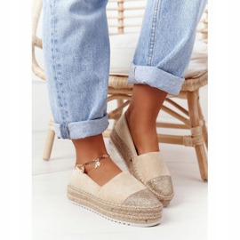 Espadrilles On The Straw Platform S.Barski Beige béžový 1