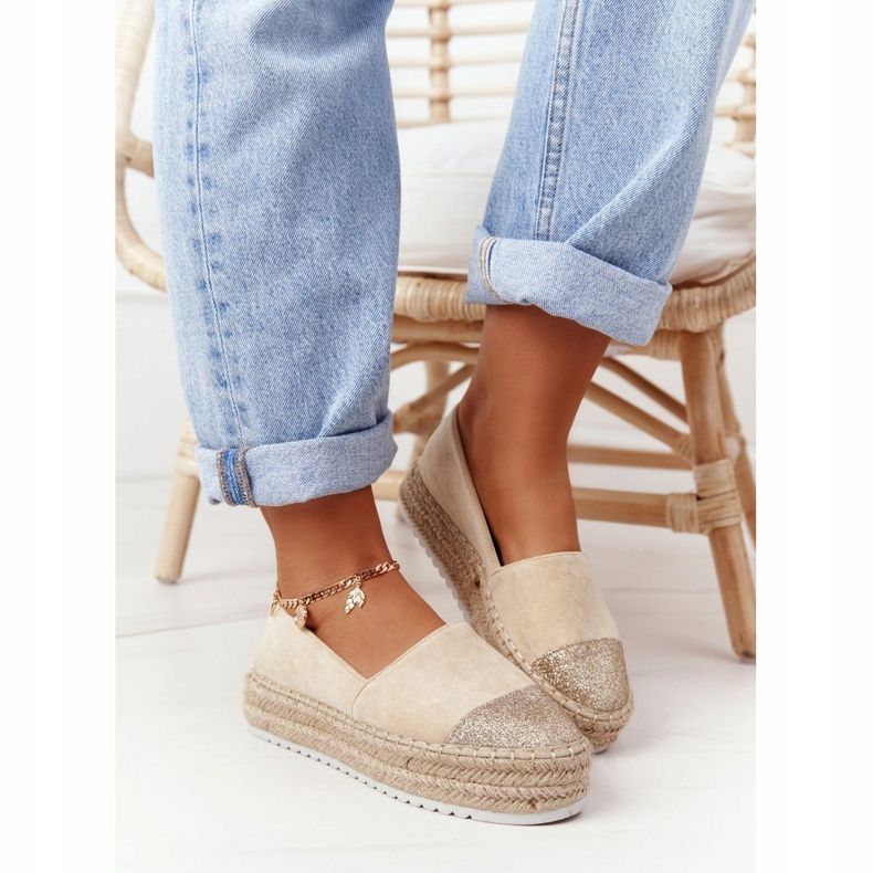 Espadrilles On The Straw Platform S.Barski Beige béžový 1