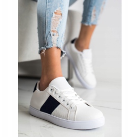 SHELOVET Prolamované tenisky s eko kůží bílý 1