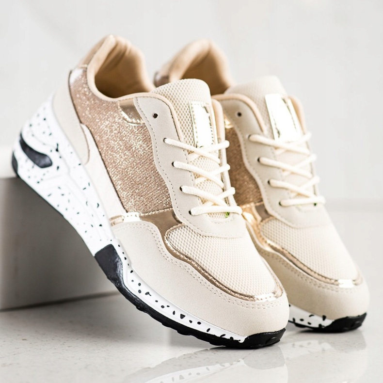 SHELOVET Zlaté klínové tenisky vícebarevný zlatý 2