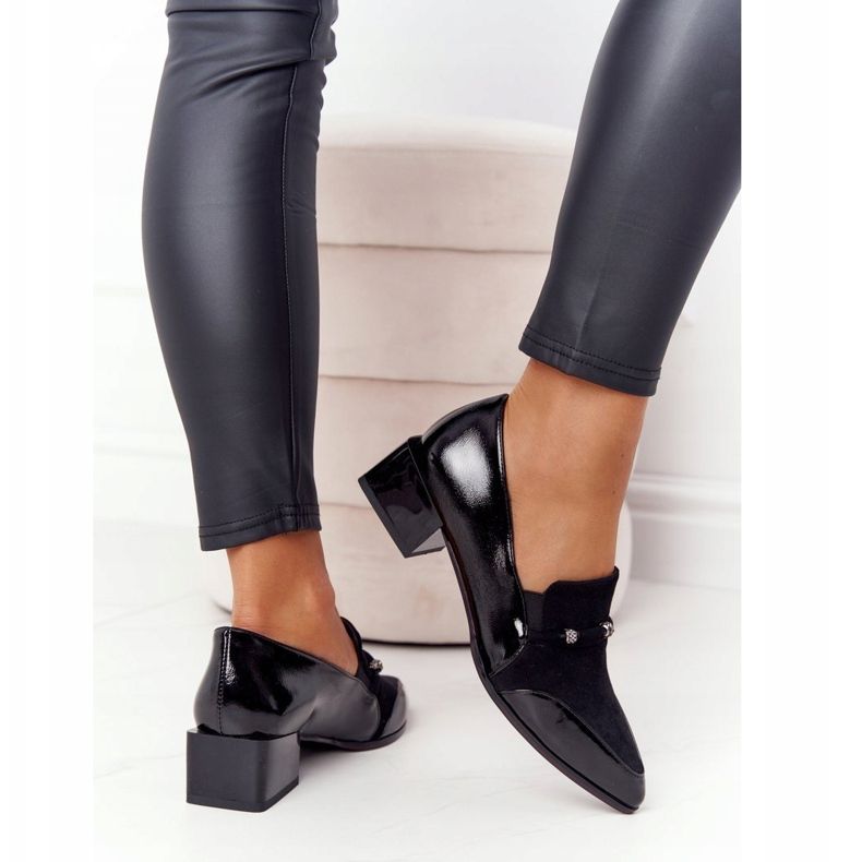 Elegantní lodičky na vysokých podpatcích S.Barski Premium Black černý 2