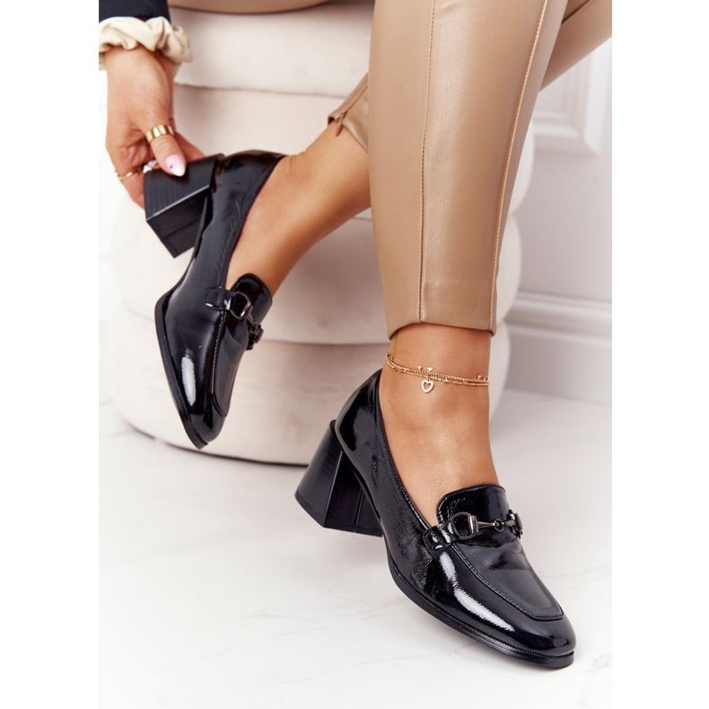 Elegantní lodičky na vysokých podpatcích S.Barski Premium Black černý 1