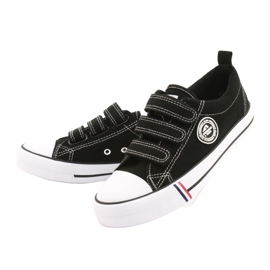 Černé tenisky na suchý zip American Club LH31 / 22 černý 3