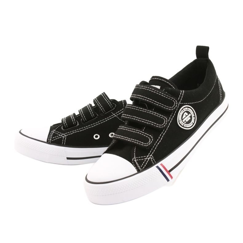 Černé tenisky na suchý zip American Club LH31 / 22 černý 3